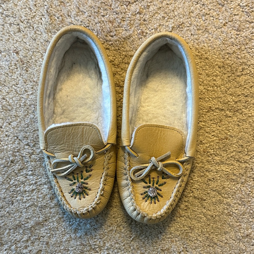 Kids Tan Moccasins